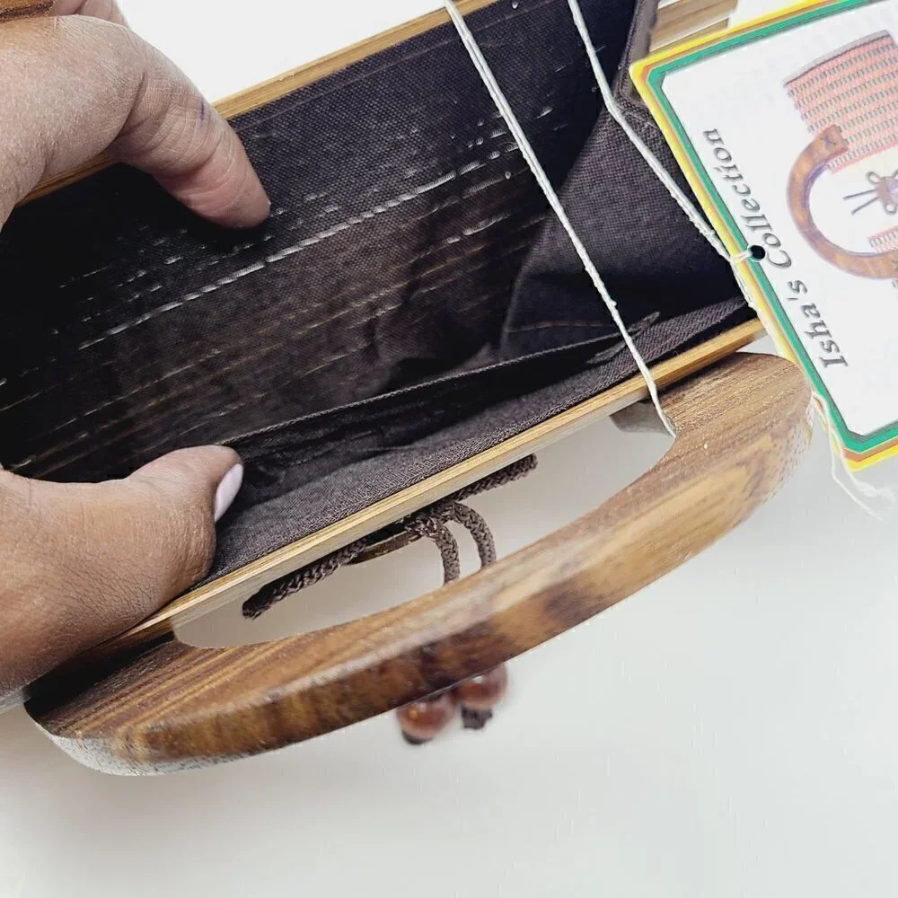 Island Treasures | Jamaica Handmade Bamboo Stick Clutch Bag (One Size)